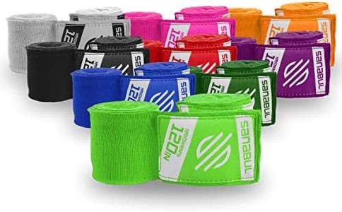 Sanabul Elastic 120 Inch Boxing Hand Wraps | Kickboxing Handwraps for Boxing Gloves for Men, Women, and Kids | Muay Thai MMA Hand Wraps | Green