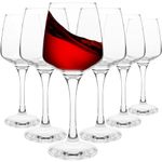 Homiu Large Red Wine Glasses Set of 6 | 400 ML | Crystal Clarity Wine Drinking Glass | Florence Collection | Party Wedding Gift Cocktail | Home Restaurants Kitchen Glassware | Dishwasher Safe