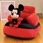 Toyhub Baby Sitting Sofa Kids Furniture 1 Year Baby Boy Girl Birthday Gift - Mickey Red (Cotton) - 1 Seater