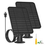 5W Solar Panel for Blink Camera Outdoor, Solar Panel Charger with Battery Compatible with New Blink Outdoor 4 (4th Gen) Camera, with 13.1ft Cable, IP65 Weatherproof, Includes Secure Wall Mount, 2 Pack