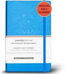 Panda Planner Undated Daily Planner – 3-Month Goal Setting & Productivity Journal – VIA Strength-Based Happiness & Organization Planner – Weekly & Monthly Agenda – 5.75" x 8.25" Hardcover Light Blue