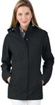 Charles River Apparel womens Logan and Water Resistant Drop Tail Windbreaker Jacket, Black, Large US