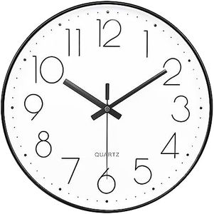 Yoiolclc Small Wall Clock Battery Operated, Silent Non-Ticking Analog Clocks for Bedroom, Bathroom, Kitchen (8 Inch, Black)