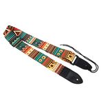 RKPM HOMES Guitar Strap I Soft Straps with PU Leather Ends I Adjustable Ultra Comfortable Belt I Modern Printed Design I for Electric, Acoustic, Bass, Classic Guitar, Ukulele (Folk Custom)