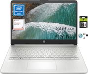 HP 14 HD Portable Laptop Computer Students Business, Quad-Core Intel Pentium N5030 Processor, 16GB RAM, 512GB SSD, HDMI, Win 11 S w/GM Accessories, Natural Silver