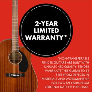 Fender CD-60SCE Electro-Acoustic Guitar – Cutaway, Natural Finish