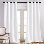 NICETOWN 95-Inch Long Drapes for Living Room - Room Darkening Curtains Noise Reduction Privacy Protect for Bedroom/Office (52 W, Pure White, Set of 2)