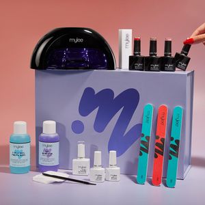 Mylee Gel Polish Kit – LED Lamp, Base & Top Coat, 4 Colors