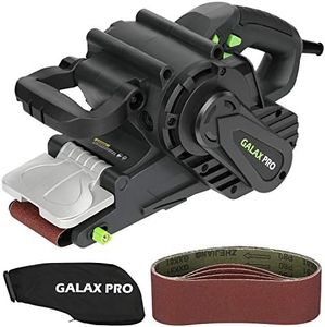 GALAX PRO 8 Amperes Belt Sander 120-380RPM with Variable Speed Settings, 5 Pieces Sanding Belts(3x21 Inch) and Dust Bag for Stock Removal