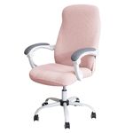 HOKIPO Office Chair Cover Water Resistant Stretch Jacquard Computer Chair Slipcover for Armrest Chairs, Large, Pink (AR-4930-PNK)