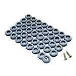 1" Screw on Furniture Glides Sliders-Furnigear PTFE (Teflon) Chair Leg Movers Sliders for Carpet and Hardwood Surface - Move Your Furniture Easy & Safely - Best Floor Protector (grey-40pack)