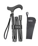 KMINA PRO - Folding Walking Canes for Seniors, Aluminum Walking Cane, Canne de Marche, Foldable Walking Cane for Men, Lightweight Walking Cane for Women, Black Aluminum Folding Cane