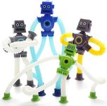 Boxgear 4 Pieces LED Shape Changing Robot Toy, Telescopic Pop Tubes Fidget Toys, Sensory Toys for Girls Boys (Robot)