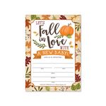 25 Fall Baby Shower Invitations, Sprinkle Invite For Boy or Girl, Coed Rustic Gender Reveal Neutral Theme, Cute Pumpkin Printed Fill or Write In Blank Printable Card, Autumn Party DIY Paper Supplies