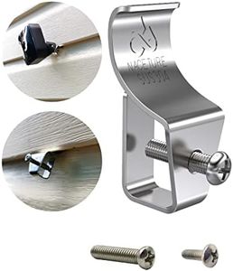 Vinyl Siding Hooks (12 Pack) Vinyl Siding Clips for Hanging Outdoor Decorations for Patio - Heavy Duty No-Hole Needed Siding Screws Stainless Steel Hanger for Mount Home Security Camera, Porch Décor
