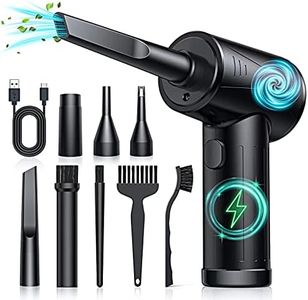 Mershgaya Compressed-air-duster-Keyboard-cleaner-110000RPM Electric air dusters-Replace can-no Canned Duster-pc Cleaning-air Blower-Cordless Duster for Computers 7600mAh, Black (D1)