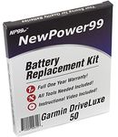 Battery Kit for Garmin DriveLuxe 50, 50LMT, 50LMT-S, 50LMT-D, 50LMTHD with Tools, Video Instructions and Battery from NewPower99