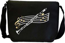 MusicaliTee Clarinet Curved Stave - Sheet Music & Accessory Messenger TRIO Bag