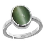 Clara Cat's Eye Lehsunia 6.5cts or 7.25ratti Stone Silver Adjustable Ring for Women