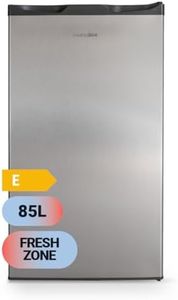 UNIVERSALBLUE | Frigorifero sotto piano di lavoro INOX | Frigorifero Mini 85L | Piccolo frigorifero reversibile | Frigorifero a basso consumo | Zona fredda da 0° a -3° | Facile da riporre | Con luce