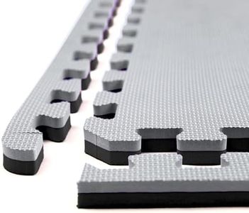VAQUITA® Puzzle Exercise Mat, Interlocking floor mats, Size (100cm x 100cm), Reversible gym floor mat, Kabaddi mat, playing mat, Yoga mat (BLACK & GREY, 30MM- 2 MATS)
