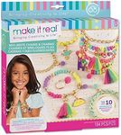 Make It Real – Neo-Brite Chains & Charms. Bracelet Making Kit for Girls and Tweens to Create Unique Bracelets, Tassel Charms, Gold Chains, and More