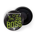 dhcrafts Fridge Magnet Quotes Black I'm The Boss Glossy Finish Design Pack of 1