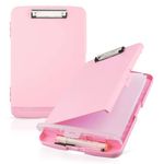 oddpod™ Moto Heavy Duty Clipboard with Side Opening/Clip Pad with Low Profile Clip for Dual Storage of A4 Papers and Pen Holder (Light Pink)