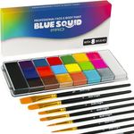 Blue Squid PRO Professional Face Painting Kit - 20 Waterproof Color Palette with 8 Brushes, Face & Body Paint Kits for Adults & Kids - Safe SFX Makeup for Parties & Halloween Makeup