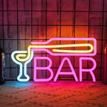 CoolGift Mart Bar Neon Sign, Dimmable LED Bar Light for Wall Decor, USB Powered, Aesthetic Decoration for Home Bar, Bistro, Party, Club