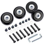 IGNPION 4Pcs 45x18mm Luggage Suitcase Replacement Wheels, Rubber Swivel Caster Luggage Universal Spare Wheels Replacement Bearings Repair Kits Skate Replacement Wheels, 30/33mmAxles