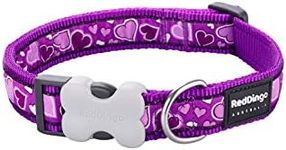 Red Dingo Bucklebone Dog Collar Design, Breezy Love Purple, Medium 20mm