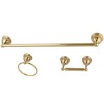 Kingston Brass BAK396148PB Restoration 3-Piece Towel-Bar Bathroom Hardware Set, Polished Brass