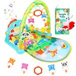 VZO Baby Gym Play Mat, Infant Play Mat and Activity Gym, Baby Play Piano Gym, Musical Activity Center for Baby, Play Mats for Babies and Toddlers, Tummy Time Mat Toys 0-3-6-12 Months(Dinosaur)