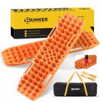 Recovery Traction Boards- BUNKER INDUST Offroad Traction Mat Track Tire Ladder Orange Traction Tracks with Jack Base for Sand Mud Snow, Pack of 2
