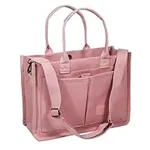 ZHMO Large Pink Canvas Tote Bag for