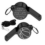 KEYCHIN Basketball Coach Whistles A Good Coach Can Change A Game A Great Coach Can Change A Life Whistles with Lanyard Thank You Gift for Basketball Coach Referees, Basketball-black