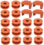 Trimmer Spool Line for Worx wa0010, Replacement Spools Compatible with Worx Weed Eater String, Trimmer Line Refills 0.065 inch for Worx Electric String Trimmers(16 Spools+4 Trimmer Caps)