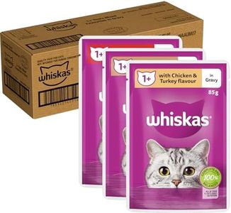 WHISKAS 1+ Years Wet Cat Food with Mixed Favourites in Gravy 12 x 85g, 5 Pack (60 Pouches)