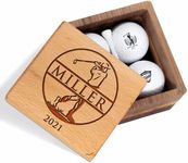 Personalized Golf Gift for Golfer - Custom Golf Set with Nice Balls and Luxury Wooden Box - Unique Gift Ideas for Him, Her, Golf Lover, Golf Coach, Boss, Couple on Anniversary, Birthday, Retirement