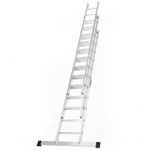 TB Davies 7.0m/23.0ft, TASKMASTER 3 Section Extension Ladders, Aluminium Stabiliser Bar, Comfort D-Shaped Rungs, Reach Height 7.5m/24.4ft, EN131 Professional