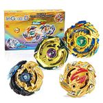 Ingooood Battling Toy Tops Battle Burst Tops Blade Blade Toys for Kids Gyro Metal Fusion, 4X High Performance Tops Attack Set with Launcher and Grip Starter Set and Arena