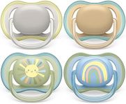 Philips Avent Ultra Air Soother - 4 x Light, Breathable Baby Soothers for Babies Aged 0-6 Months, BPA Free with Steriliser Carry Case (Model SCF085/65)