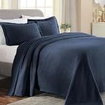 Superior Bedspread, Cotton, Navy Blue, King