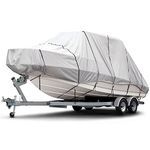 Budge 1200 Denier Boat Cover fits Hard Top/T-Top Boats B-1221-X8 (24' to 26' Long, Gray)