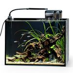 NICREW Nano Nature Aquarium Kit, 2.5 Gallon, Basic Version, Ultra-Clear Rimless Desktop Fish Tank with Filter, Light and Starter Guide