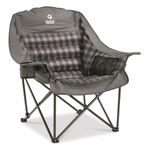 Guide Gear Oversized Extra Large Padded Camping Chair, Portable, Folding, Large Camp Lounge Chairs for Outdoor, Adults, Men and Women, Heavy-Duty 400 Pound Capacity, with Cup Holder Gray Plaid