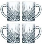 SKGREEN Glass Beer Mug | Drinking Glass with Handle | Crystal Clear Glass Beer Mug | Set of 4 | 400 ml