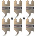 XXGO 6 Pcs Multi Tool Saw Blades Oscillating Multi Tool Knife Blade for Cutting Roofing Asphalt Shingles PVC Floor Carpet Cardboard Fit Milwukee Rockwell Bosch Dremel Ryobi Ridgid XG3306