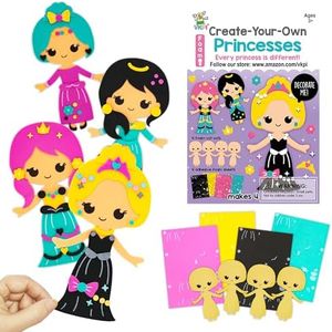 VKPI 4 Pieces EVA Foam Art Crafts Gift Kit, Creative Make Your Own Princess, Cartoon Foam Paper Craft Projects for Kids Ages 4+ Toddler, Preschool Learning Toy for Birthday Party Favor Supplies